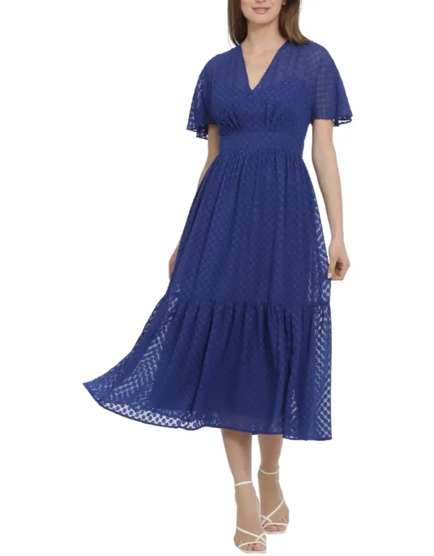 Sheer Sleeve Midi Dress