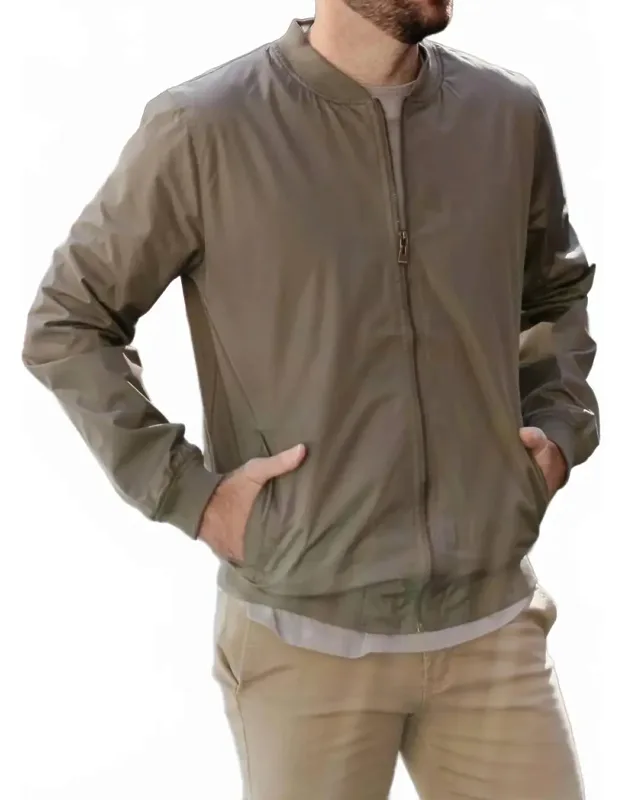 Relaxed-fit Lightweight Stretch Zip-up Bomber Jacket