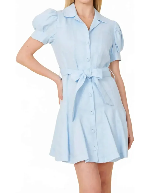 Linen Belted Mini Dress