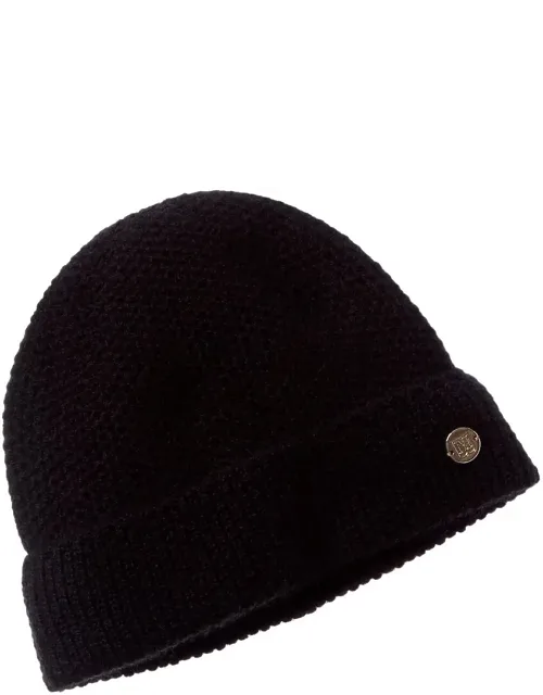 Honeycomb Stitched Cuffed Cashmere Hat