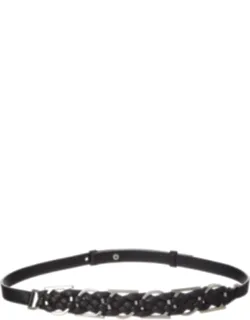 Braided Gancini Leather Belt