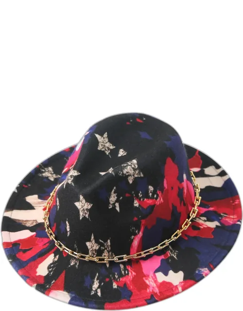 Hardware Chain Band Printed Fedora Hat