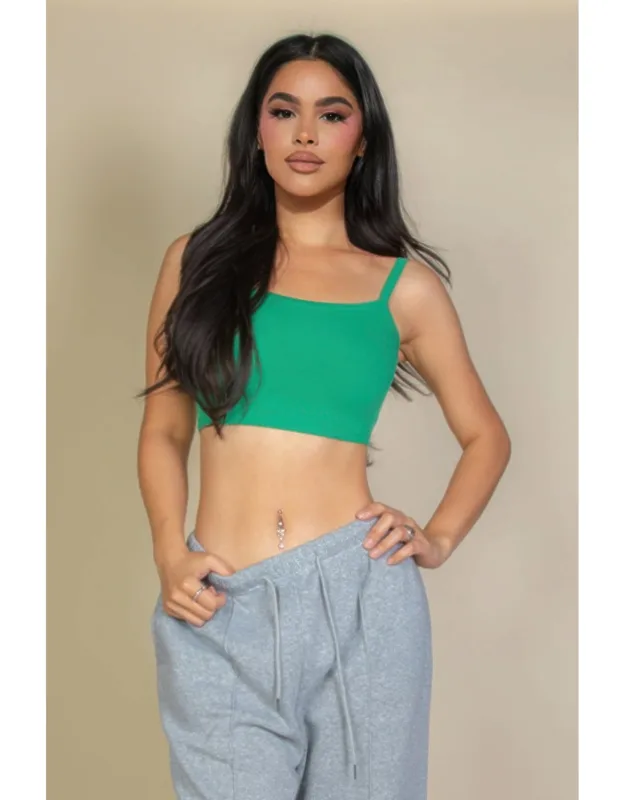 Ribbed Knit Cami Crop Top