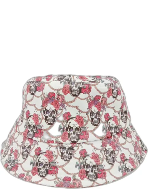 Flower Skull Patterned Bucket Hat