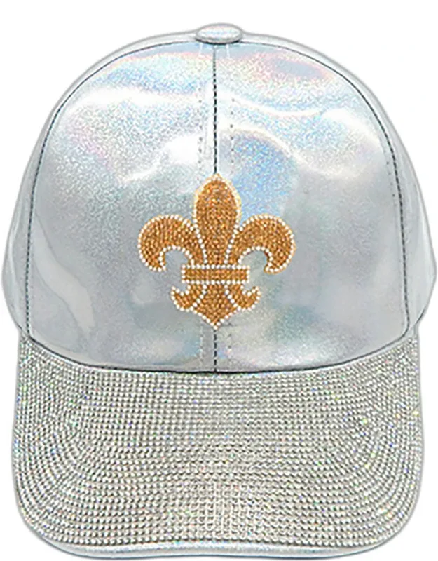 Bling Fleur De Lis Accented Baseball Cap