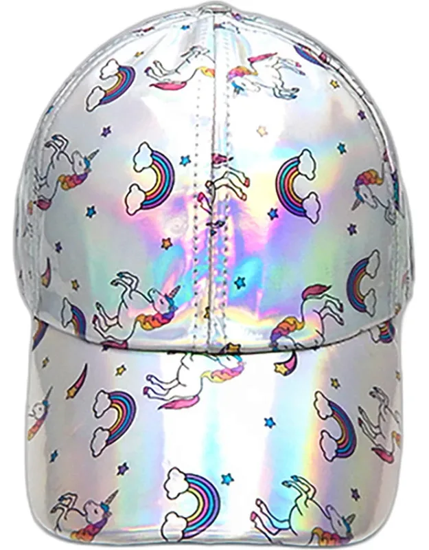 Unicorn Print Hologram Baseball Cap