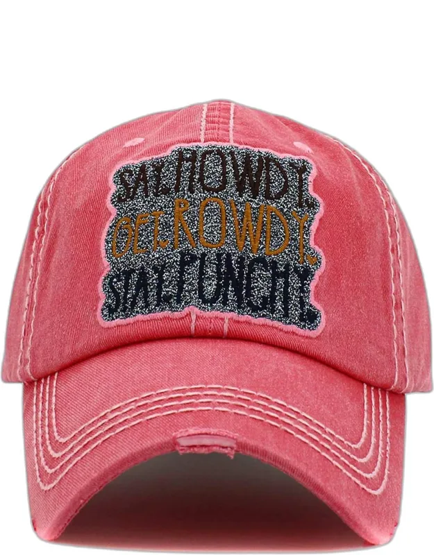 Say Howdy Get Rowdy Stay Punchy Vintage Baseball Cap