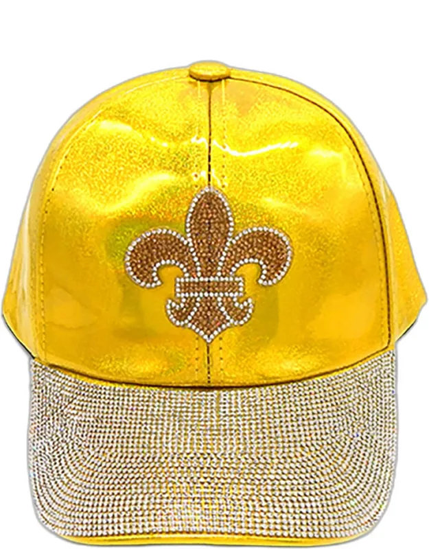 Bling Fleur De Lis Accented Baseball Cap