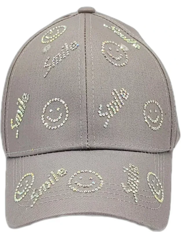 Bling Smile Message Smile Face Patterned Baseball Cap
