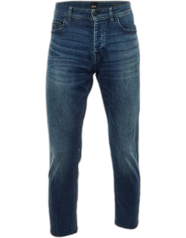 Blue Denim Tapered Fit Jeans