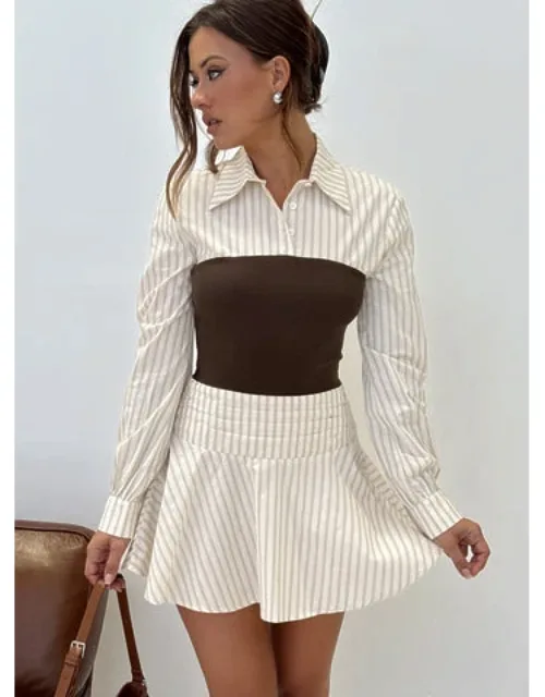 Belva Long Sleeve Corset Shirt Mini Dress