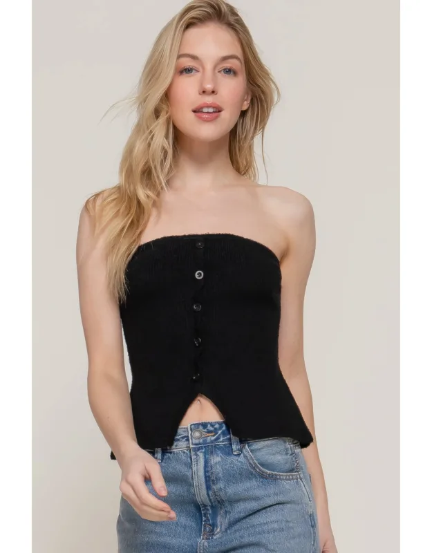 Button Down Tube Spring Sweater