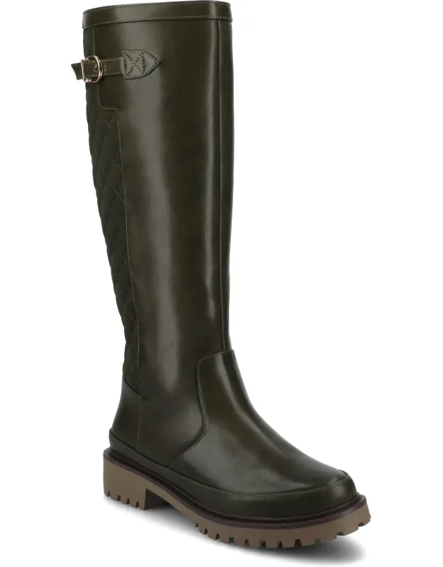 Knee High Wide-calf Casual Quilted Boots