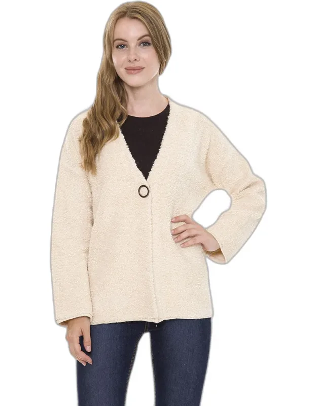 Chunky Solid Color Pocket Sweater Cardigan