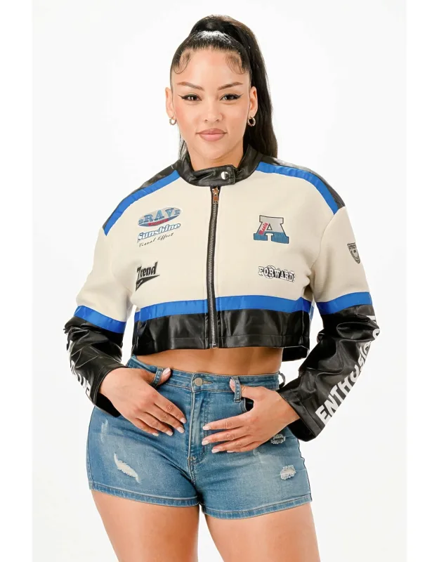 Colorblock Crop Jacket
