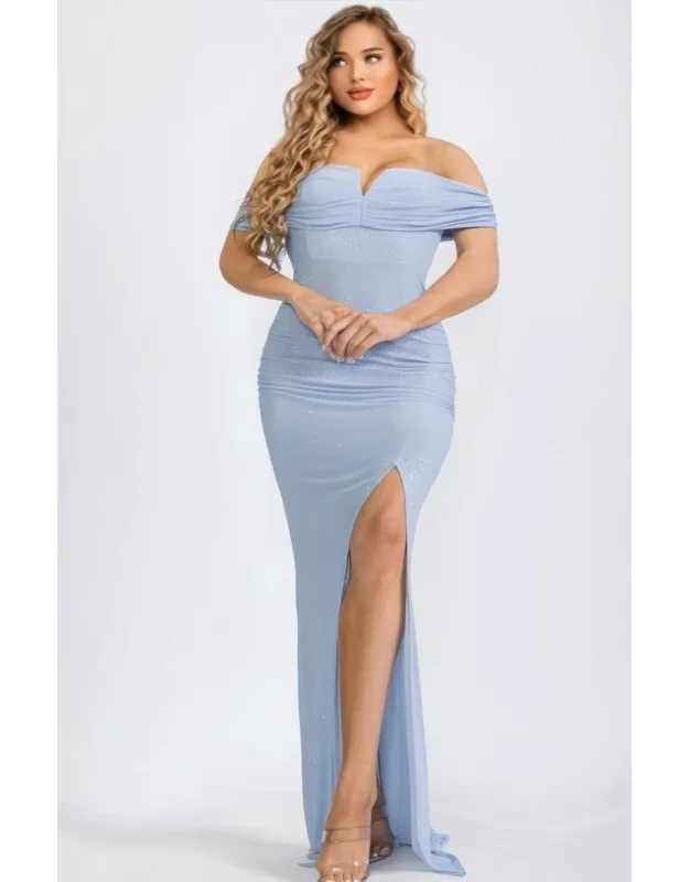 Off Shoulder Party Maxi Dress