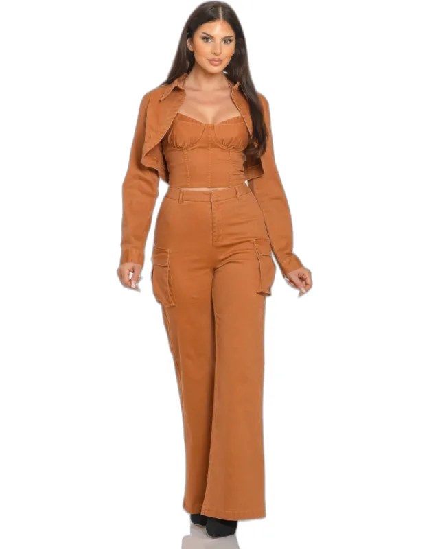 Crop Jacket Set