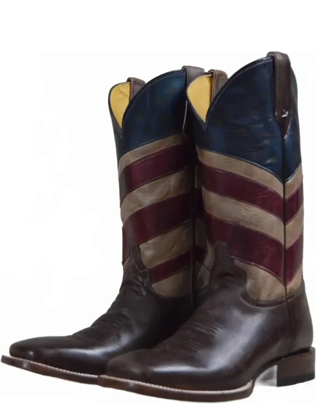 Old Glory Burnished American Flag Boots