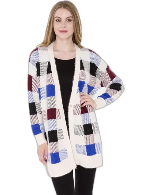 Plaid Check Cardigan