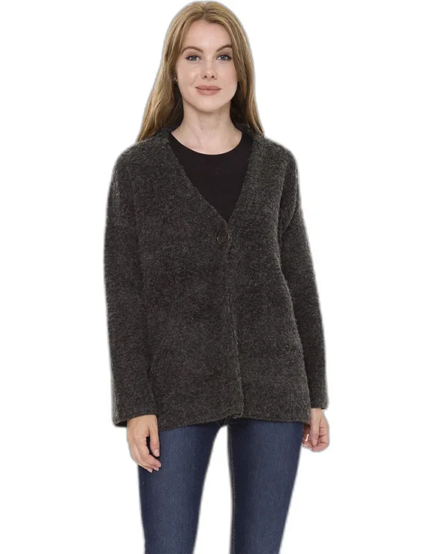 Chunky Solid Color Pocket Sweater Cardigan