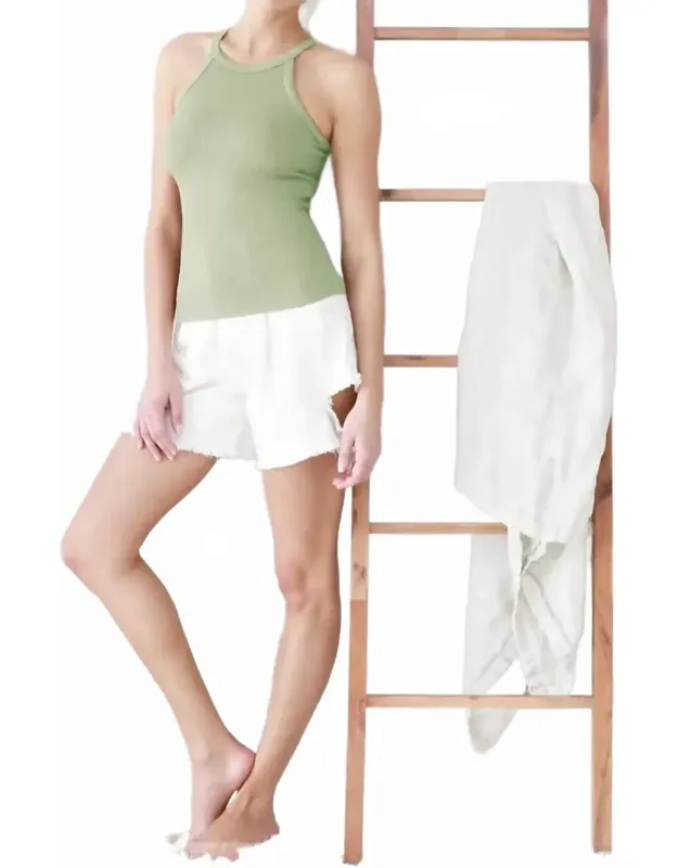 Ribbed Highneck Tank Top