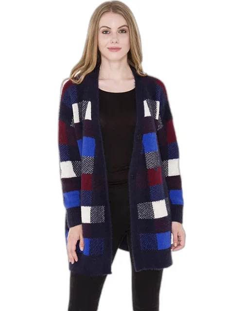 Plaid Check Cardigan