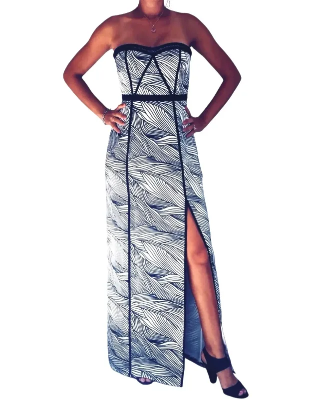 Elin Maxi Striped Bustier Dress