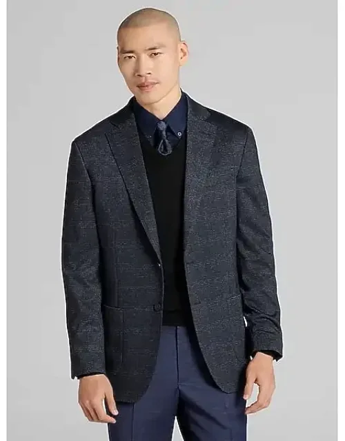 Modern Fit Plaid Knit Sport Coat