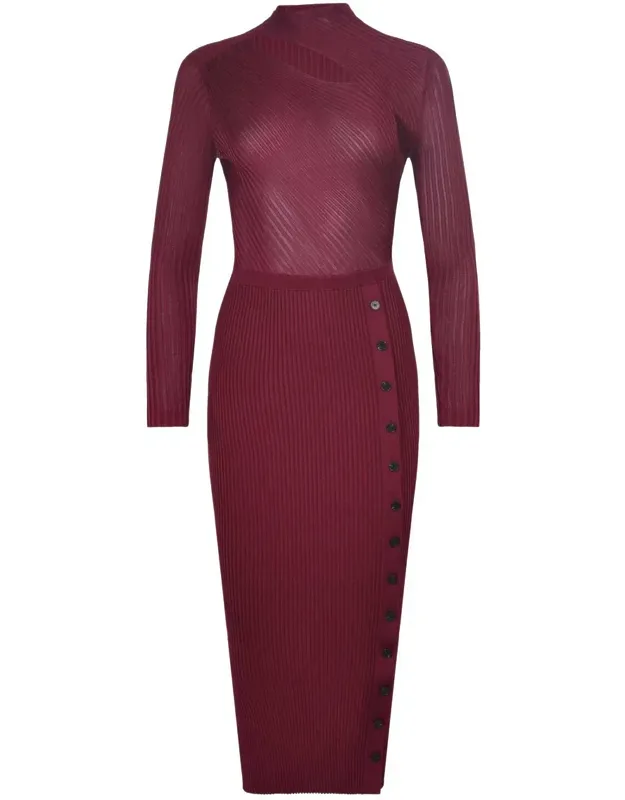 _self-portrait Dress With High Collar And Cut-out Detail_