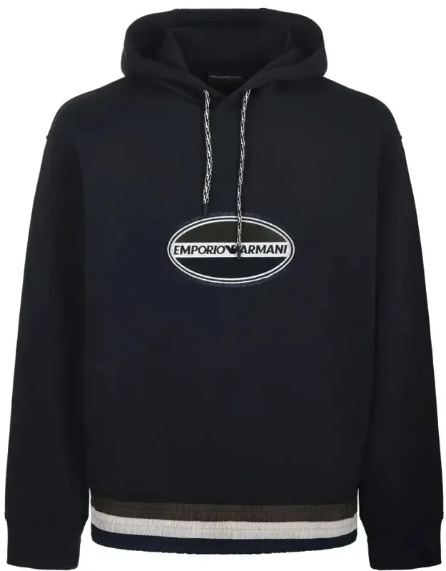 Sweater With Drawstring Hood And Embroidered Front Logo