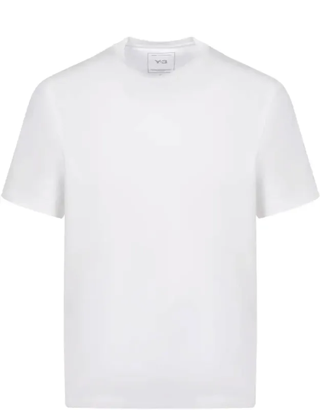 Y-3 T-shirt And Polo Ribbed Crew Neck, Tonal Embossed Logo