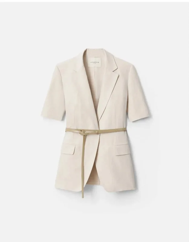Short Sleeve Blazer With Belt