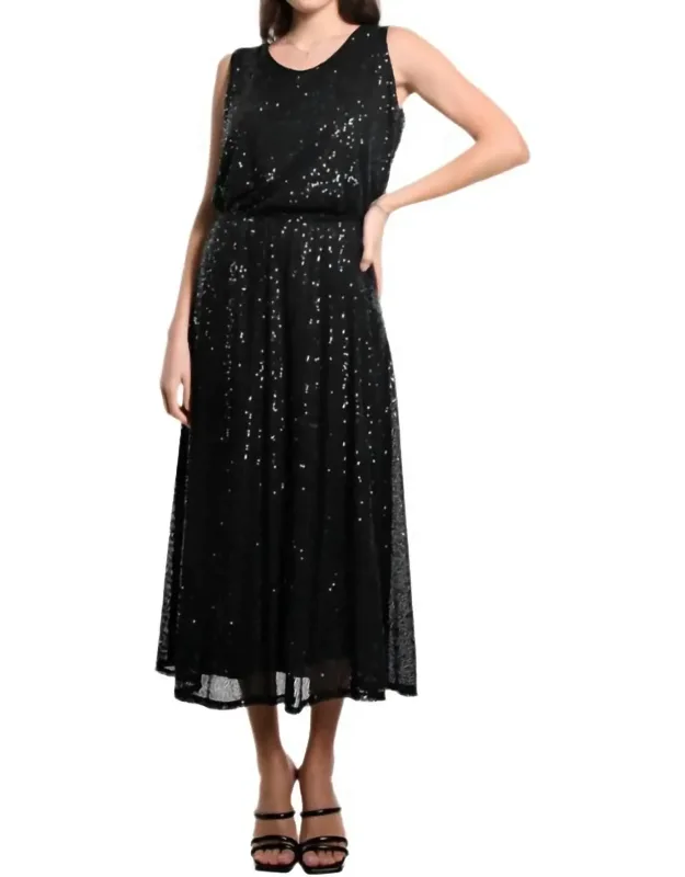 Sequin Long Flare Skirt