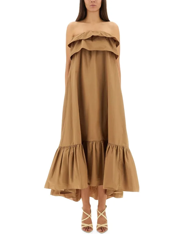 Cotton Twill Ruffle Dress