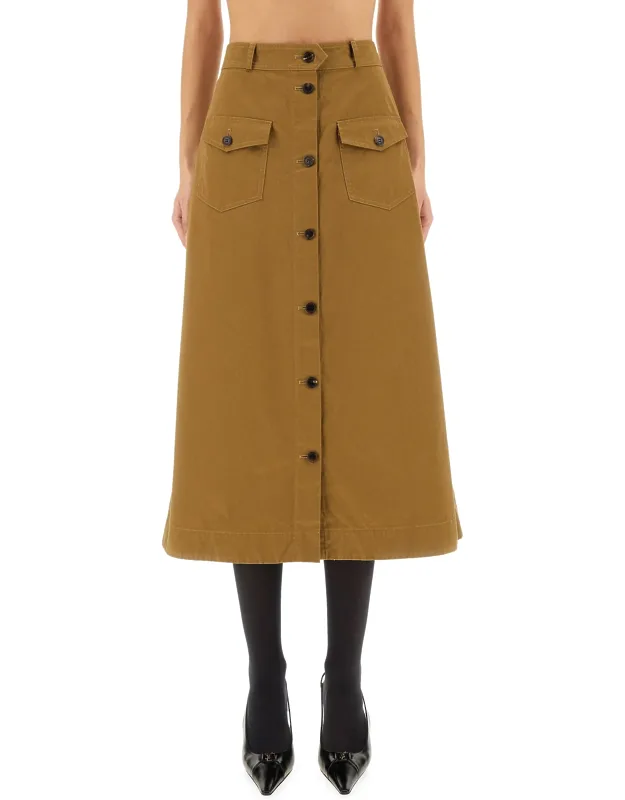 Midi Skirt With Buttons