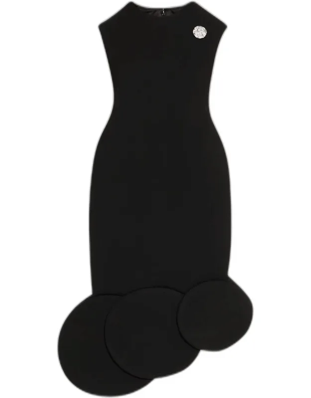 Asymmetric Circle-hem Sleeveless Midi Dress