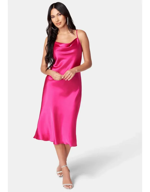 Satin Midi Slip Dress