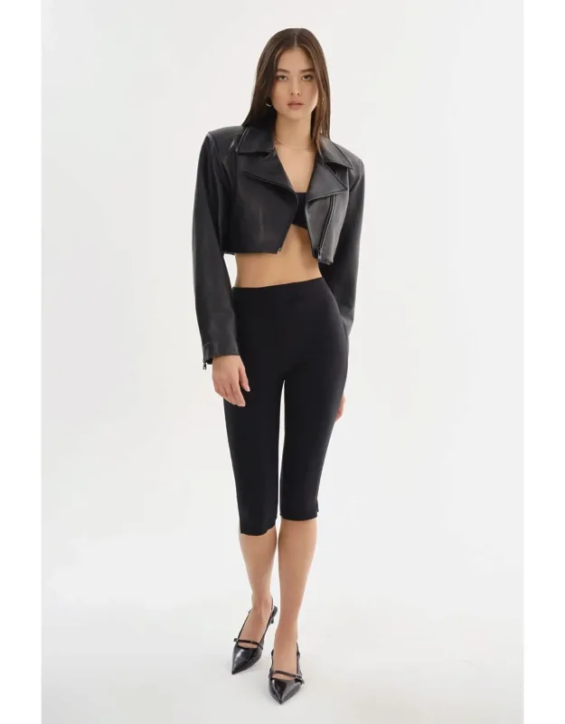 Cropped Leather Jacket