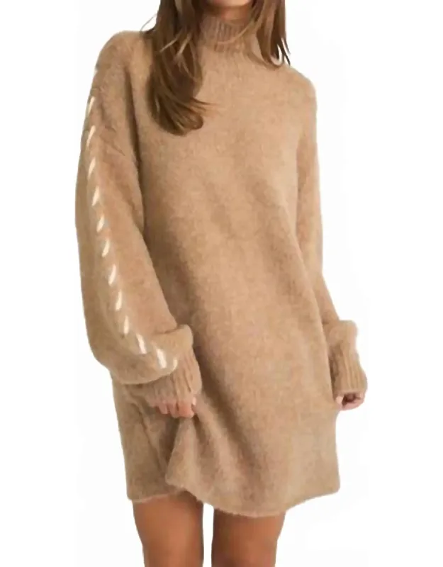 Bow Ribbon Sleeve Sweater Dress