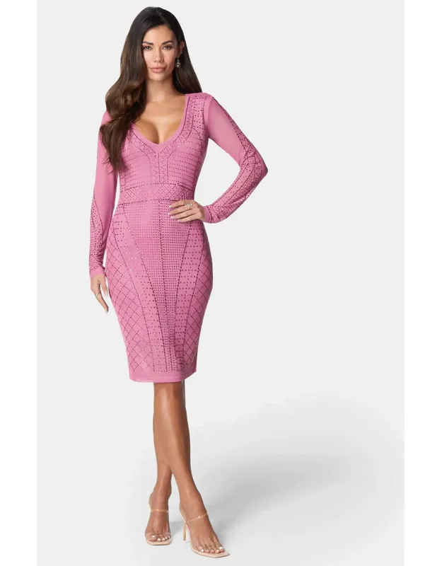 Crystal Mesh Midi Dress
