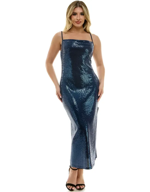 Spaghetti Gown Long Slim Maxi Dress
