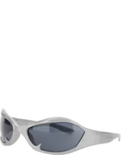 Silver Sunglasses With Engraved Logo In Nylon