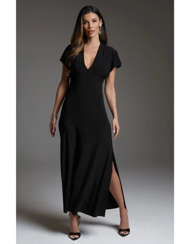 Cap Sleeve V-neck Full Maxi Dress