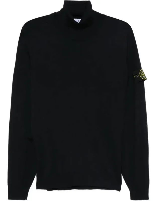 Sweater With Ribbed Turtleneck Collar And Long Sleeves