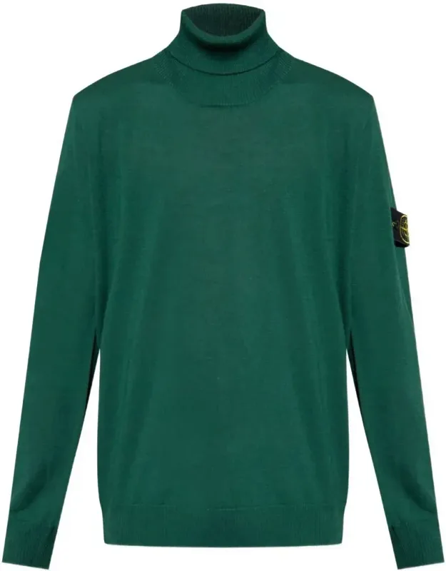 Sweater With Ribbed Turtleneck Collar And Long Sleeves