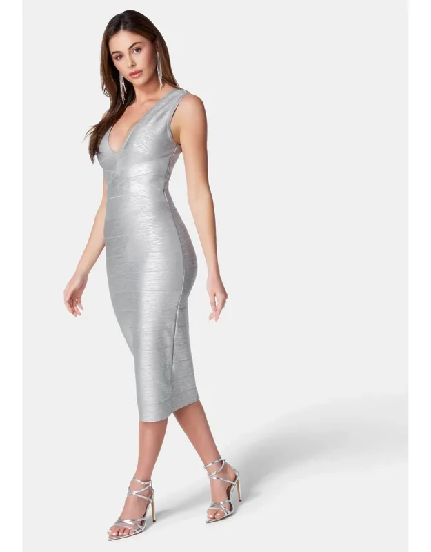 Bandage Metallic Dress