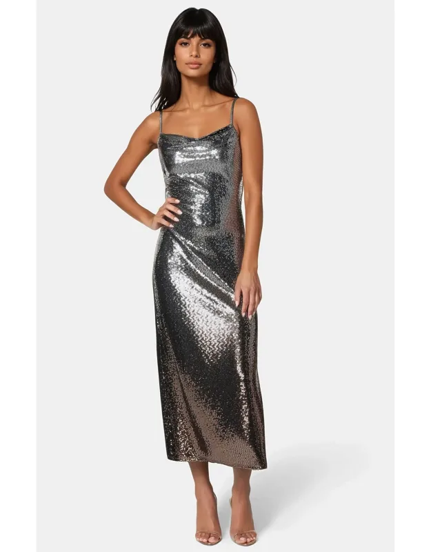 Ombre Sequin Maxi Slip Dress