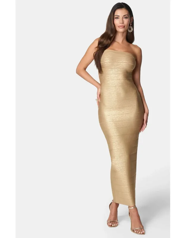 Long Strapless Bandage Dress