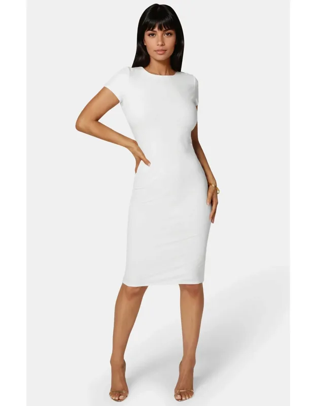 Short Sleeve Midi T-shirt Rib Dress