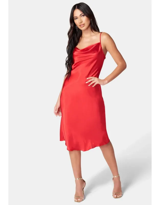 Satin Midi Slip Dress